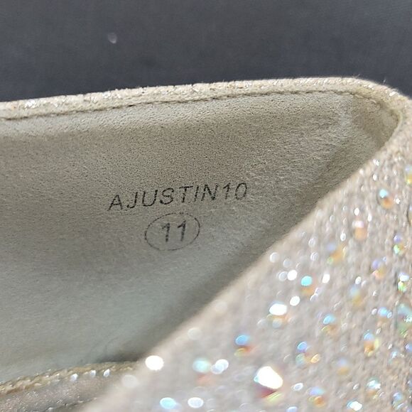 DAVID BRIDAL LOW WEDGE PEEP-TOES WITH CRYSTALS  WOMEN'S SHOE - Picture 13 of 16